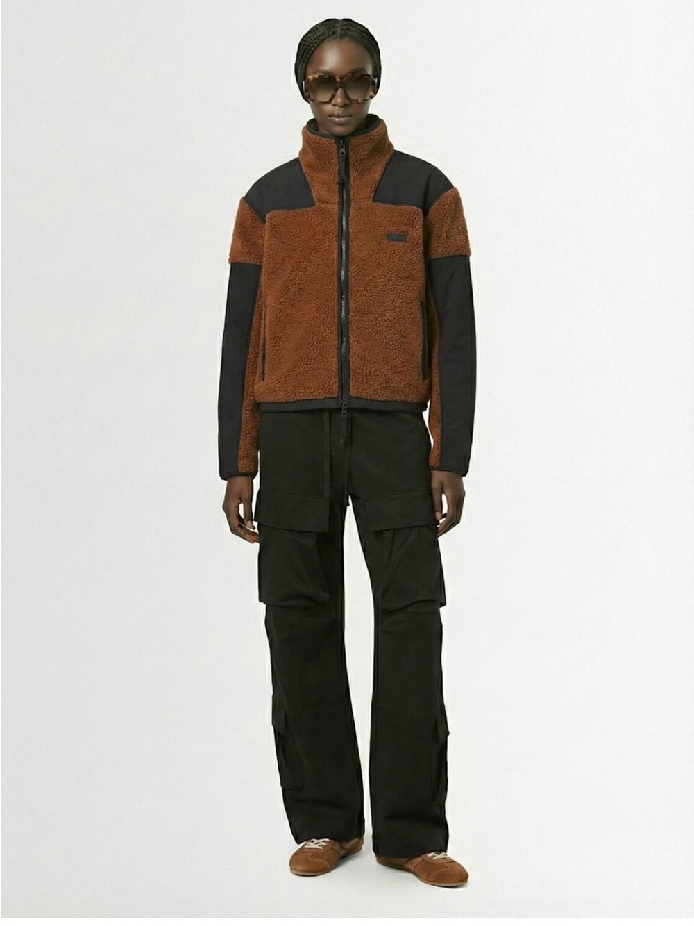 NWT-SKIMS teddy boxy zip up jacket